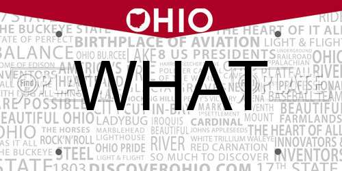 WHAT Ohio License Plate