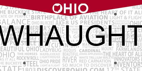 WHAUGHT Ohio License Plate