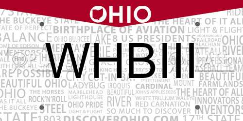 WHBIII Ohio License Plate
