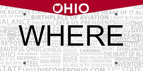 WHERE Ohio License Plate