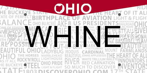 WHINE Ohio License Plate