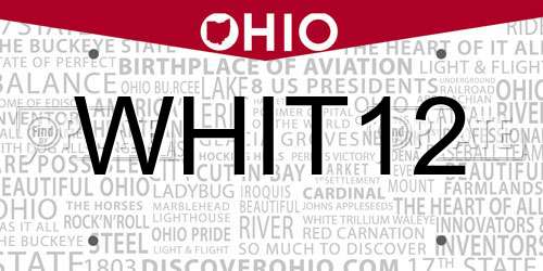 WHIT12 Ohio License Plate