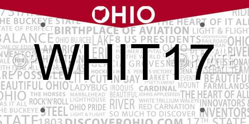 WHIT17 Ohio License Plate