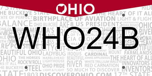 WHO24B Ohio License Plate