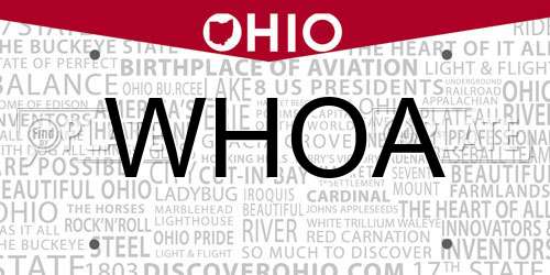 WHOA Ohio License Plate