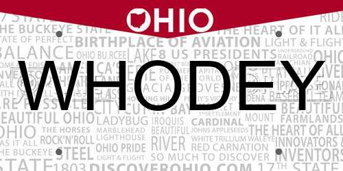 WHODEY Ohio License Plate