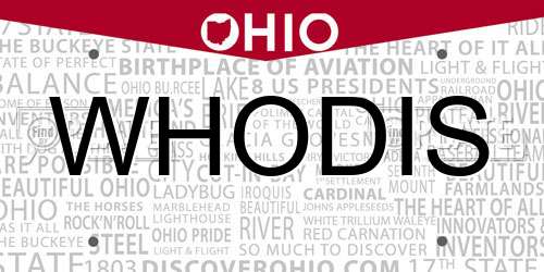 WHODIS Ohio License Plate