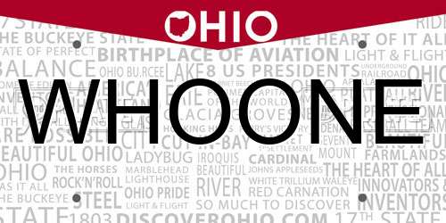 WHOONE Ohio License Plate