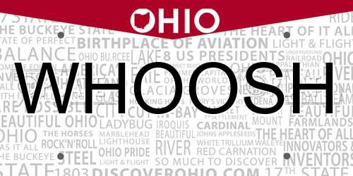 WHOOSH Ohio License Plate