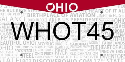 WHOT45 Ohio License Plate