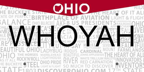WHOYAH Ohio License Plate