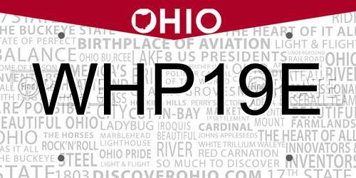 WHP19E Ohio License Plate