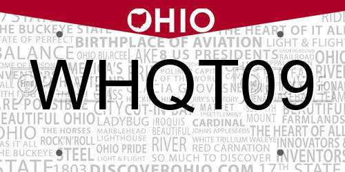 WHQT09 Ohio License Plate