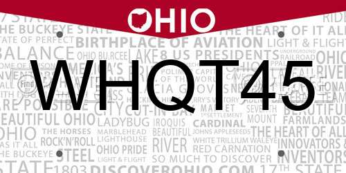 WHQT45 Ohio License Plate