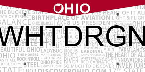 WHTDRGN Ohio License Plate