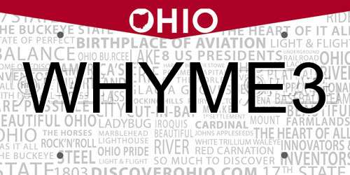 WHYME3 Ohio License Plate