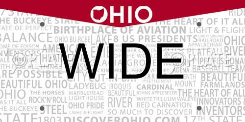 WIDE Ohio License Plate