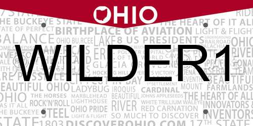 WILDER1 Ohio License Plate