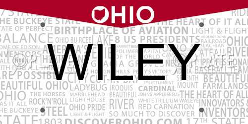 WILEY Ohio License Plate