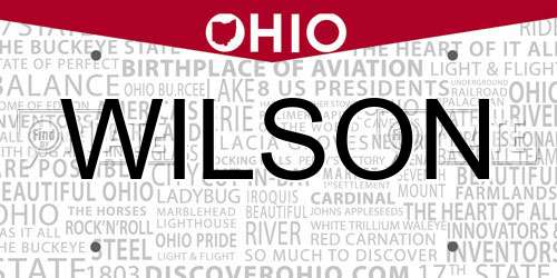 WILSON Ohio License Plate