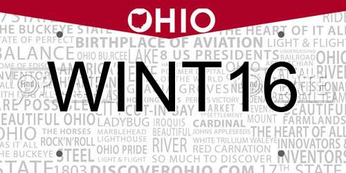 WINT16 Ohio License Plate