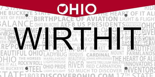 WIRTHIT Ohio License Plate