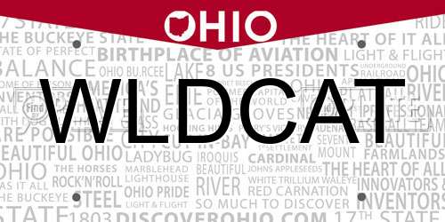 WLDCAT Ohio License Plate
