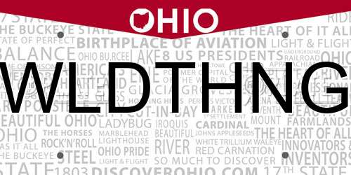 WLDTHNG Ohio License Plate