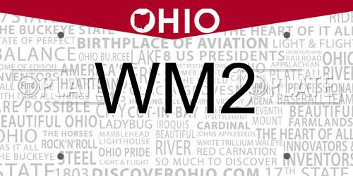 WM2 Ohio License Plate