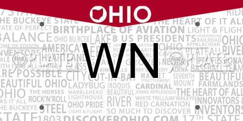WN Ohio License Plate