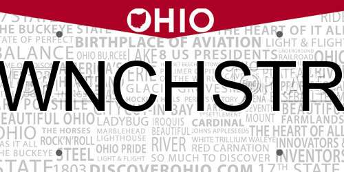 WNCHSTR Ohio License Plate