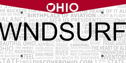 WNDSURF Ohio License Plate