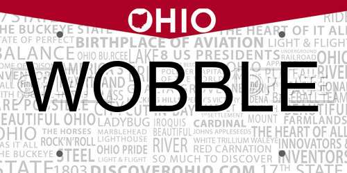 WOBBLE Ohio License Plate