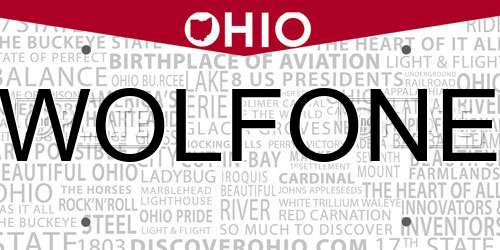 WOLFONE Ohio License Plate