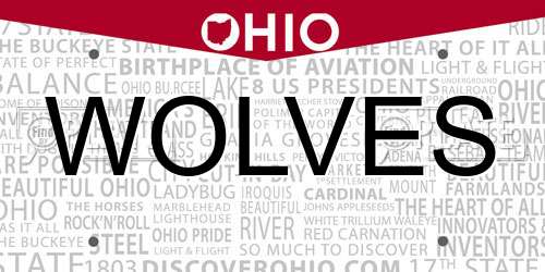 WOLVES Ohio License Plate