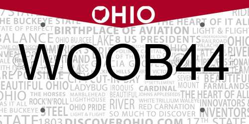 WOOB44 Ohio License Plate