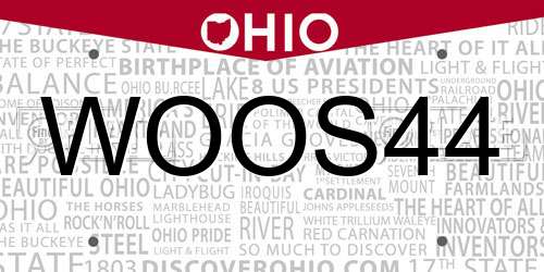 WOOS44 Ohio License Plate