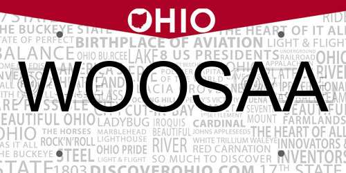 WOOSAA Ohio License Plate