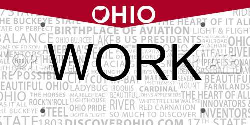 WORK Ohio License Plate