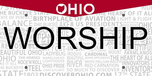 WORSHIP Ohio License Plate