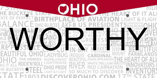 WORTHY Ohio License Plate
