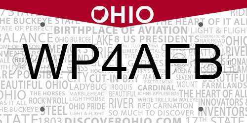 WP4AFB Ohio License Plate