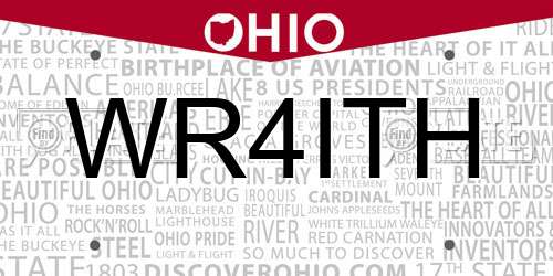 WR4ITH Ohio License Plate