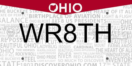 WR8TH Ohio License Plate