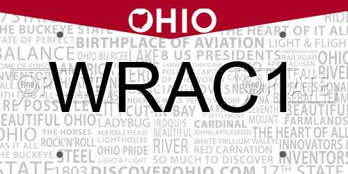 WRAC1 Ohio License Plate