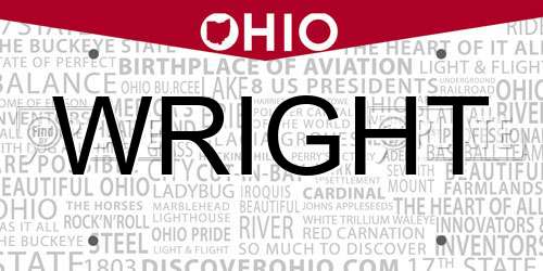 WRIGHT Ohio License Plate