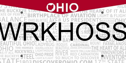 WRKHOSS Ohio License Plate