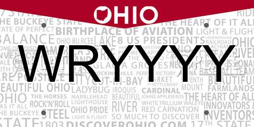 WRYYYY Ohio License Plate