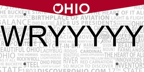 WRYYYYY Ohio License Plate