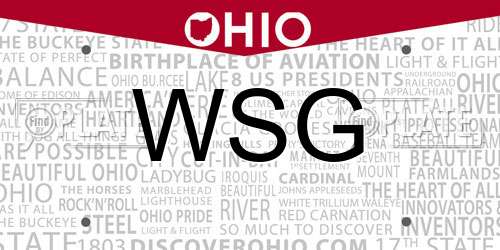 WSG Ohio License Plate